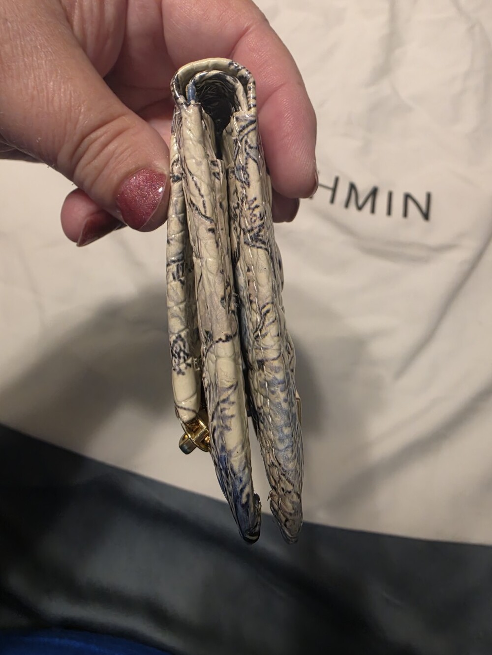 Brahmin Floral Melbourne Croc-embossed Satchel and Matching Wallet EUC - Picture 15 of 16